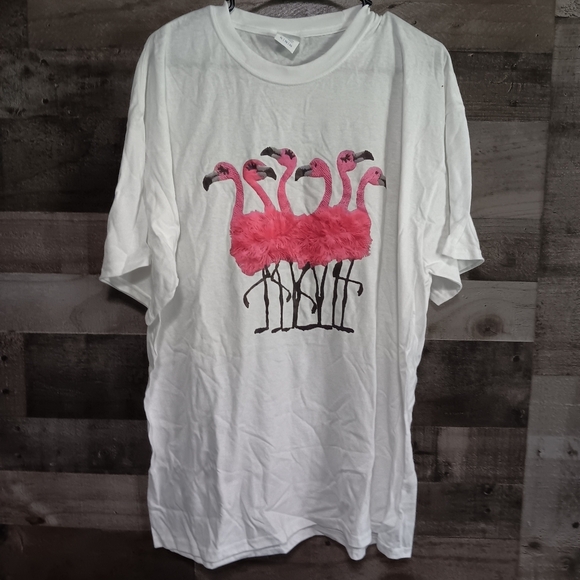 The Unbranded Brand Tops - Flamingo Graphic White Tee